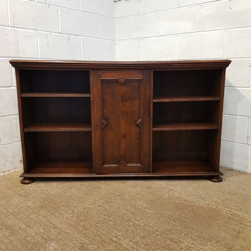 fig 1. ANTIQUE EDWARDIAN OAK OPEN BOOKCASE C1900