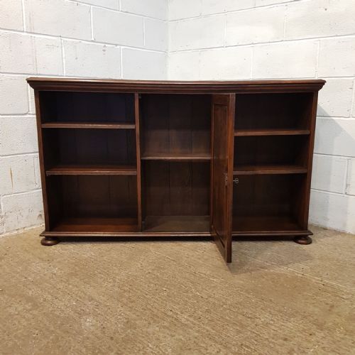 fig 2. ANTIQUE EDWARDIAN OAK OPEN BOOKCASE C1900
