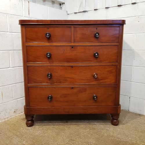 fig 1. ANTIQUE VICTORIAN MAHOGANY CHEST OF DRAWERS C1880