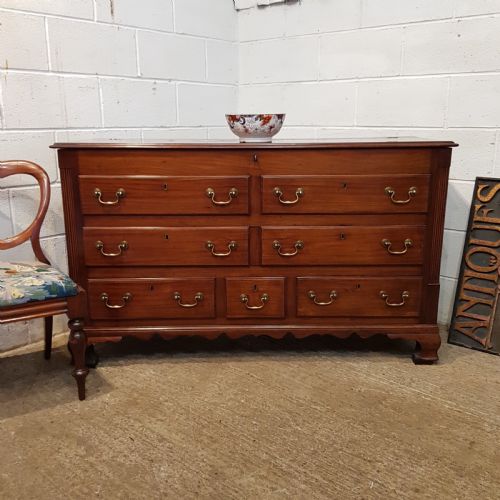Antique 18th Century Mahogany Lancashire Mule Chest C1780
