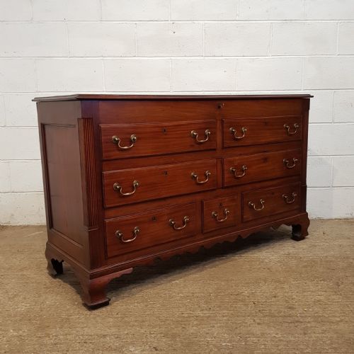 fig 2. ANTIQUE 18TH CENTURY MAHOGANY LANCASHIRE MULE CHEST C1780