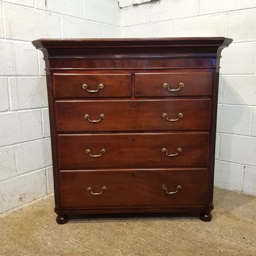 fig 1. ANTIQUE 18TH CENTURY PERIOD MAHOGANY CHEST OF DRAWERS C1780