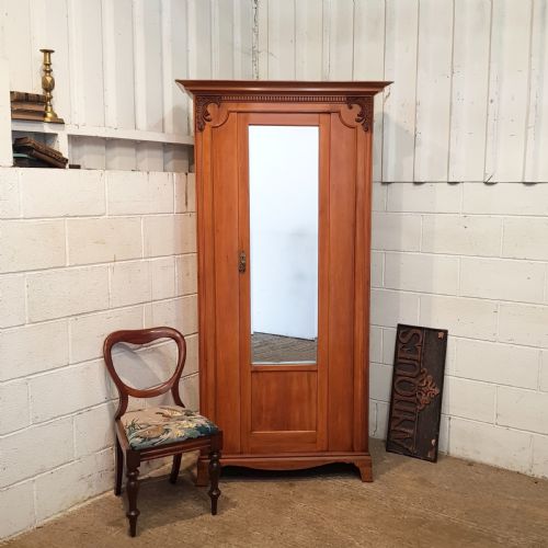 Antique Arts & Crafts Satinwood Single Wardrobe C1900