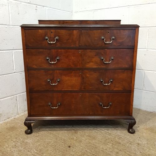 fig 1. ANTIQUE WALNUT CHEST OF DRAWERS C1920