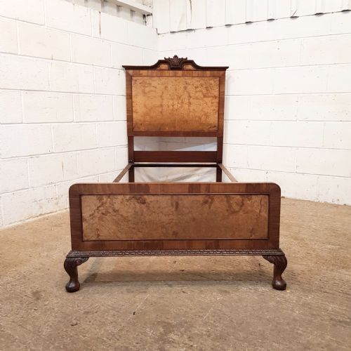 fig 1. ANTIQUE PAIR BIRR WALNUT SINGLE BEDS C1920