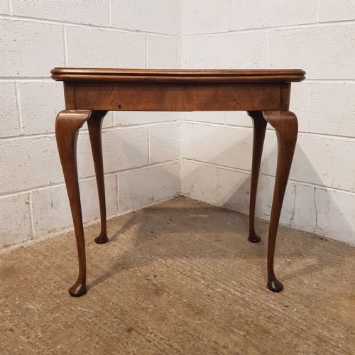 fig 2. ANTIQUE BURR WALNUT FOLD OVER GAMES TABLE C1920
