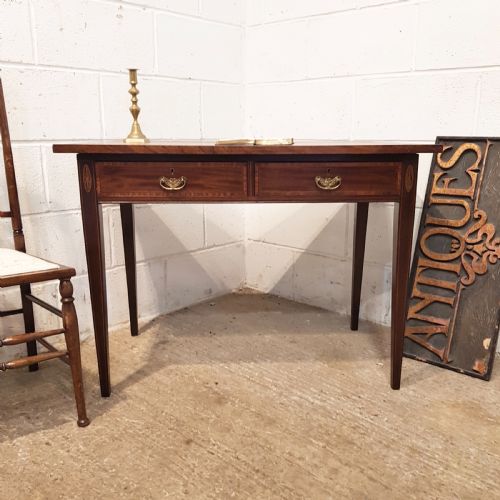 Antique Edwardian Regency Mahogany Inlaid Writing Table C1900