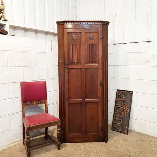 Antique Oak Hall Wardrobe C1920