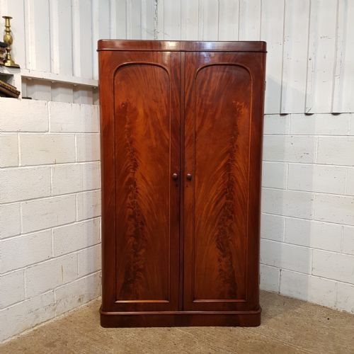 fig 1. ANTIQUE VICTORIAN MAHOGANY DOUBLE WARDROBE C1880