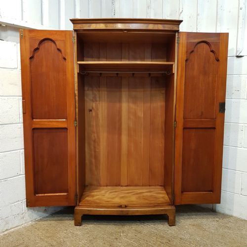 fig 2. ANTIQUE BURR WALNUT BOW FRONTED DOUBLE WARDROBE C1920