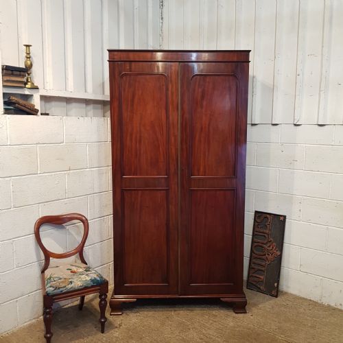 Antique Early Victorian Mahogany Double Wardrobe. 1850