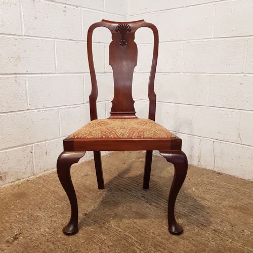 fig 2. ANTIQUE SET EIGHT EDWARDIAN MAHOGANY QUEEN ANNE DIN8NG CHAIRS C1900