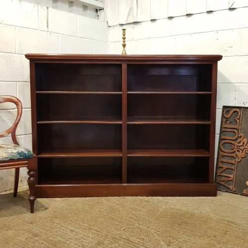 Antique Victorian Mahogany Open Bookcase C1880