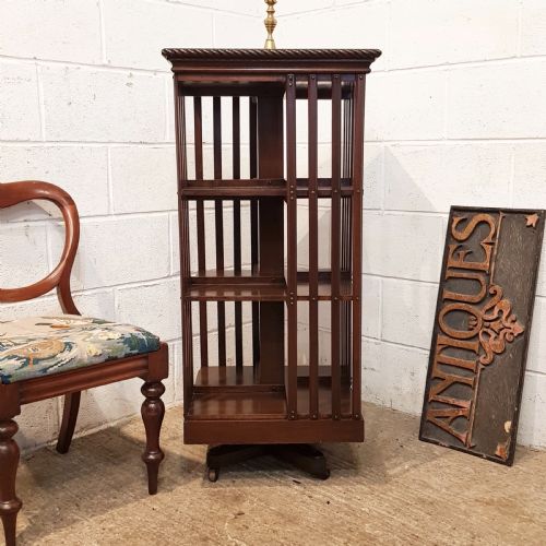 Antique Edwardian. Mahogany Revolving Bookcase C1900