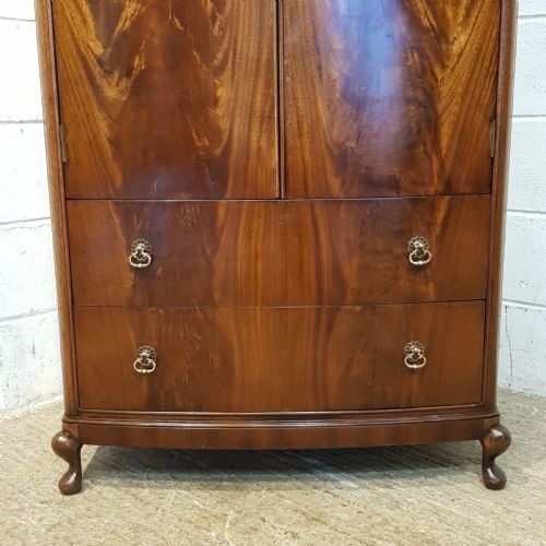 fig 2. ANTIQUE EDWARDIAN BURR WALNUT TALLBOY C 1920