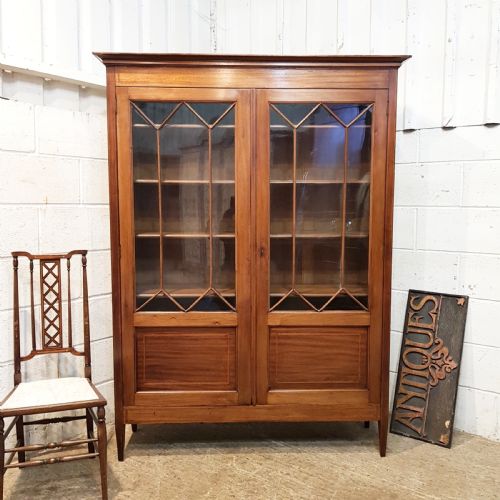 Antique Victorian Mahogany Astragal Glazed Bookcase C1880