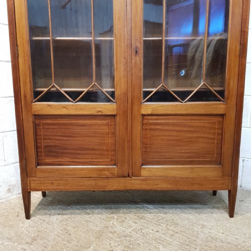 fig 2. ANTIQUE VICTORIAN MAHOGANY ASTRAGAL GLAZED BOOKCASE C1880