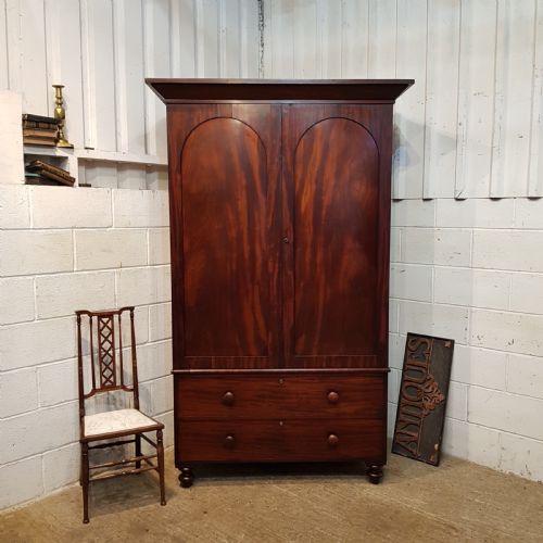 Antique William 1v Mahogany Double Wardrobe C1830
