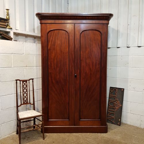Antique Victorian Mahogany Double Wardrobe C1880
