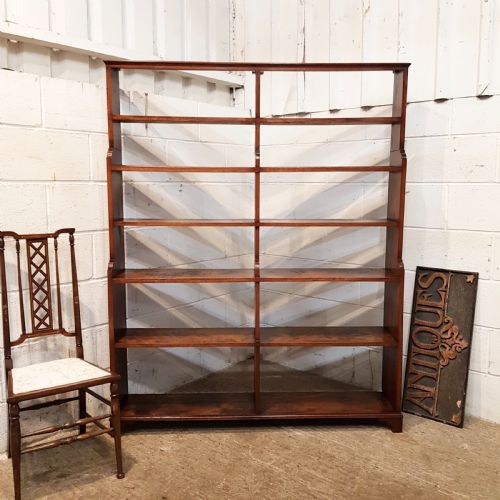 Antique Geoege 1v Mahogany & Walnut Waterfall Open Bookcase C1825