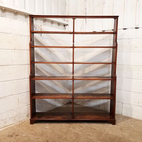 fig 1. ANTIQUE GEOEGE 1V MAHOGANY & WALNUT WATERFALL OPEN BOOKCASE C1825