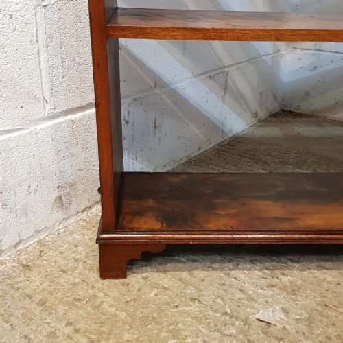 fig 2. ANTIQUE GEOEGE 1V MAHOGANY & WALNUT WATERFALL OPEN BOOKCASE C1825