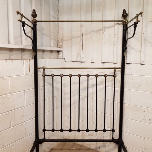 fig 2. ANTIQUE VICTORIAN BRASS AND IRON HALF TESTER DOUBLE BED C1880