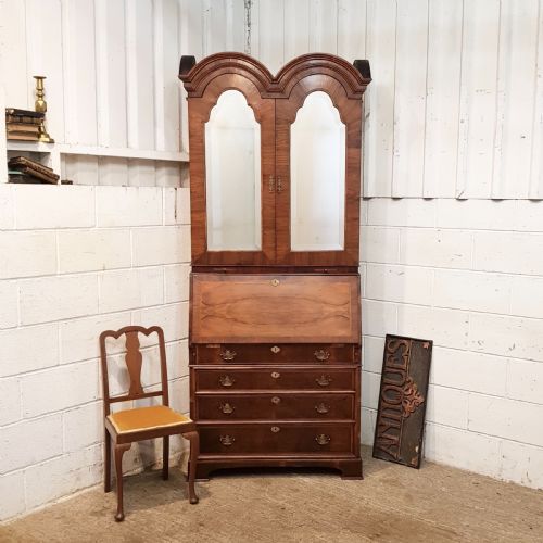 fig 1. ANTIQUE BURR WALNUT SECRETAIRE BUREAU c1920