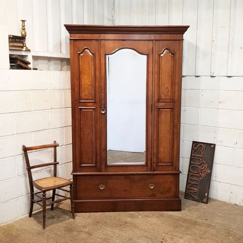 Antique Victorian Pollard Oak Double Wardrobe C1880