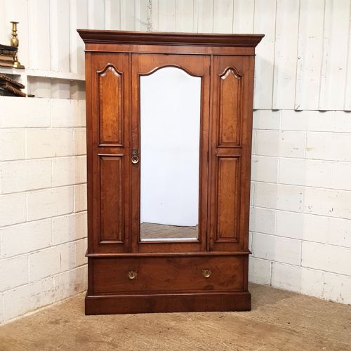 fig 1. ANTIQUE VICTORIAN POLLARD OAK DOUBLE WARDROBE C1880