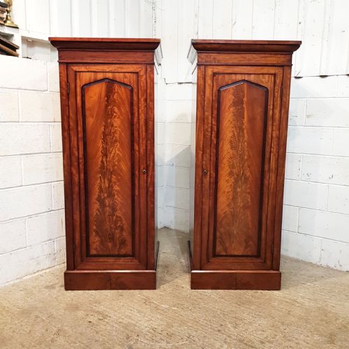 fig 1. ANTIQUE PAIR EARLY VICTORIAN MAHOGANY SENTRY BOX SINGLE WARDROBES C1840