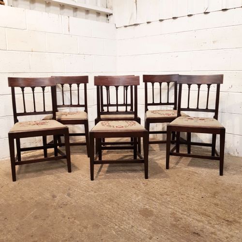 Antique Set Six 18th Century Mahogany Dining Chairs C1780