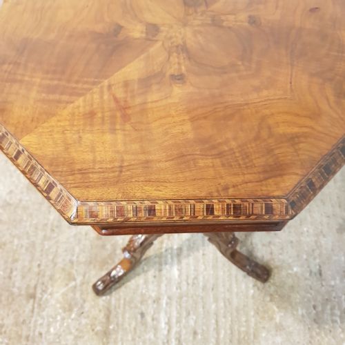 fig 2. ANTIQUE VICTORIAN WALNUT TRUMPET WORKBOX C 1880