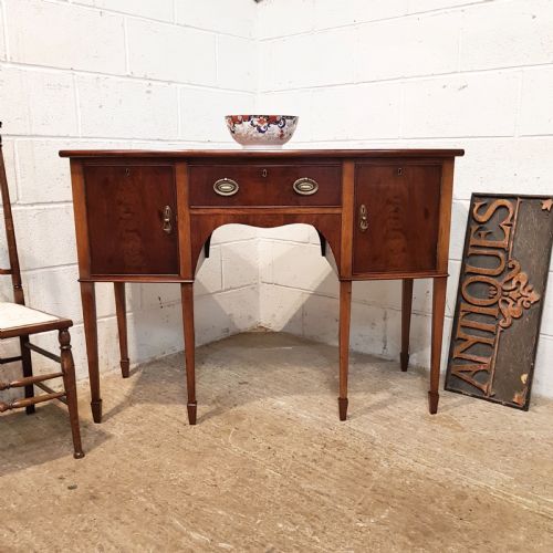 Antique Edwardian Regency Mahogany Small Bow Front Sideboard C1900