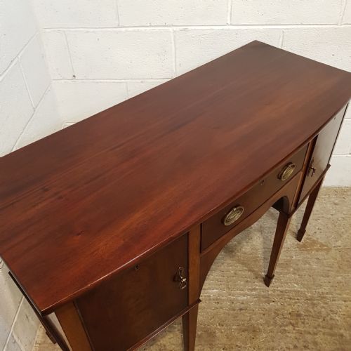 fig 1. ANTIQUE EDWARDIAN REGENCY MAHOGANY SMALL BOW FRONT SIDEBOARD C1900