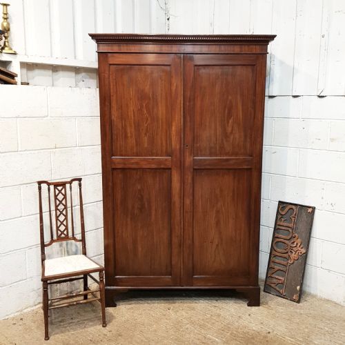 Antique Victorian Regency Mahogany Double Wardrobe C1890