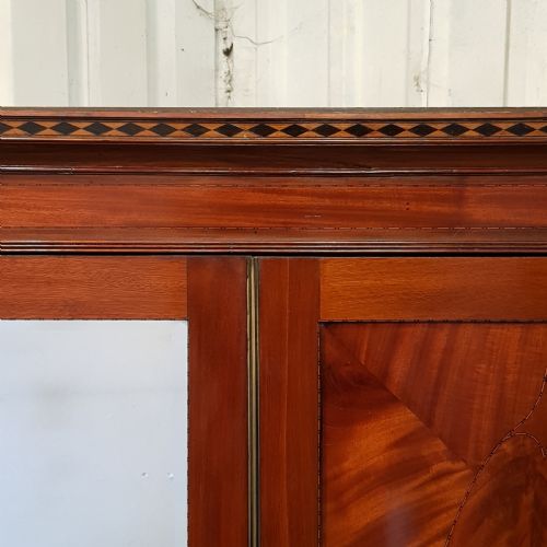 fig 1. ANTIQUE LATE VICTORIAN REGENCY MAHOGANY DOUBKE WARDROBE C1890