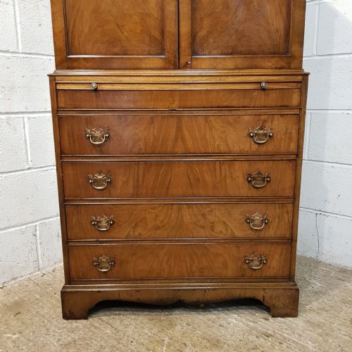 fig 2. ANTIQUE BURR WALNUT TALLBOY C1920