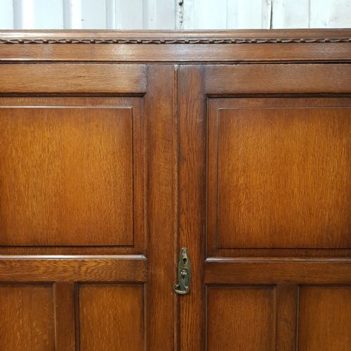 fig 1. ANTIQUE OAK GENTS FITTED DOUBLE WARDROBE C1920