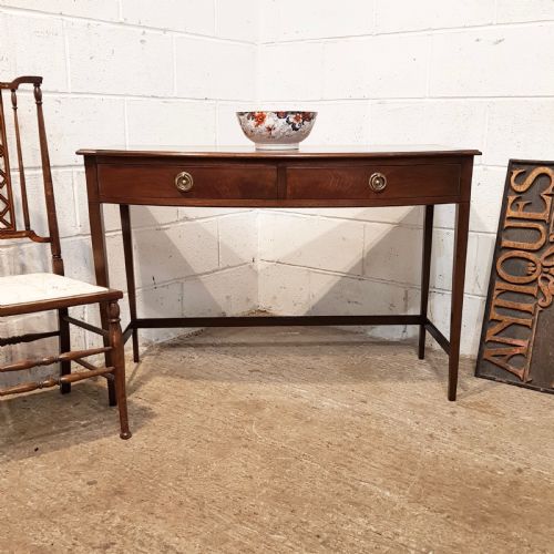 Antique Edwardian Mahogany Bow Front Side Table C1900