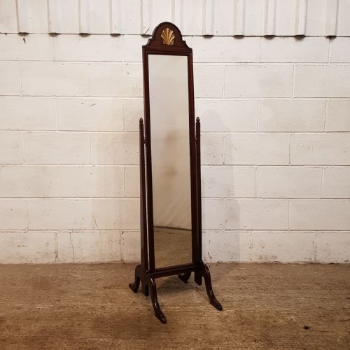 fig 2. ANTIQUE ART DECO MAHOGANY CHEVAL MIRROR C1920
