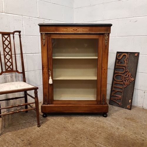 Antique Victorian Burr Walnut Pier Cabinet C1880