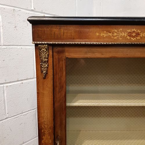 fig 1. ANTIQUE VICTORIAN BURR WALNUT PIER CABINET C1880