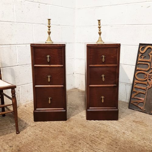 Antique Pair Edwardian Mahogany Bedside Chests C1900