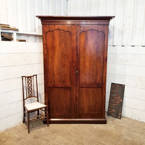 Antique William 1v Mahogany Double Wardrobe C1830