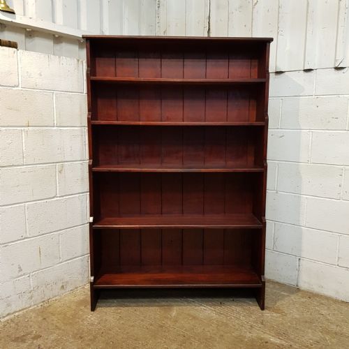fig 1. ANTIQUE EDWARDIAN MAHOGANY OPEN WATERFALL BOOKCASE C1900