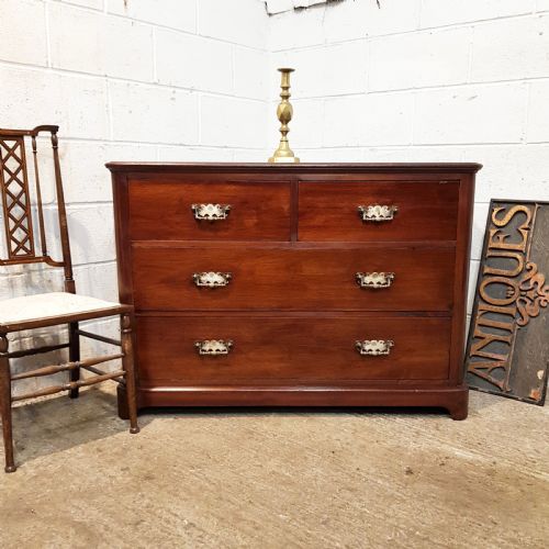 Antique Late Victorian Mahogany Chest of Drawers by Maples & Co. C1890