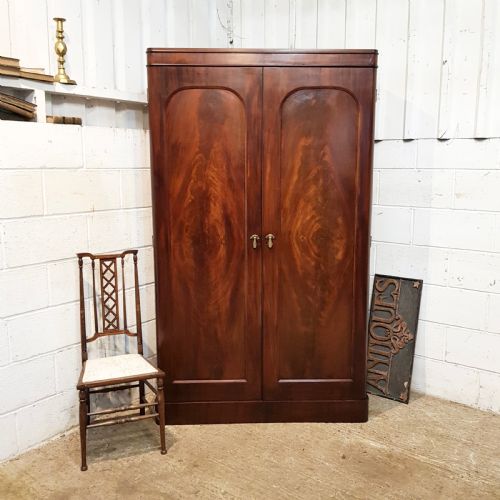 Antique Victorian Mahogany Double Wardrobe C1880