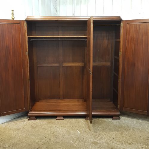 fig 2. ANTIQUE ART DECO BURR WALNUT TRIPLE WARDROBE C1920