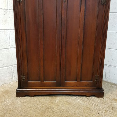 fig 1. ANTIQUE CARVED OAK FITTED GENTS WARDROBE C1920